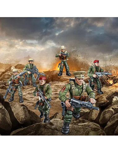 Set 6 Figuras Soldado Británico MEIEST 5.8 cm Accesorios