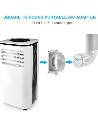 Acoplador Cuadrado a Redondo Kifiray 5.9cm para A/C