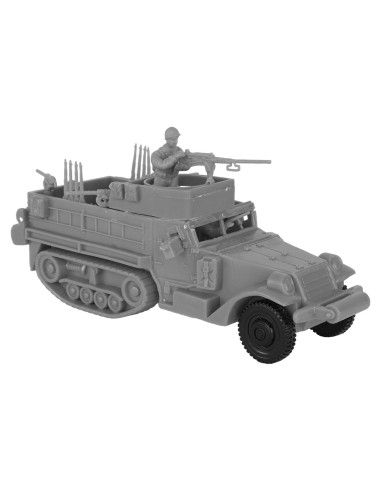 BMC M3 Halftrack WW2 Gris + 4 Soldados de Plástico