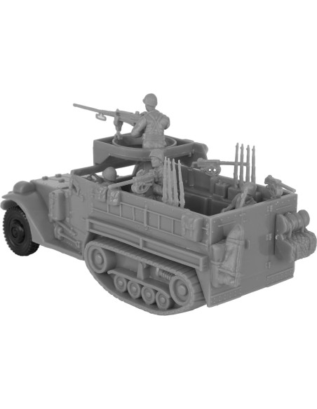 BMC M3 Halftrack WW2 Gris + 4 Soldados de Plástico BMC M3 Halftrack WW2 Gris + 4 Soldados de Plástico