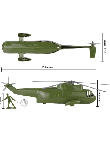 Juego de Helicóptero TimMee con 24 Soldados Verde OD