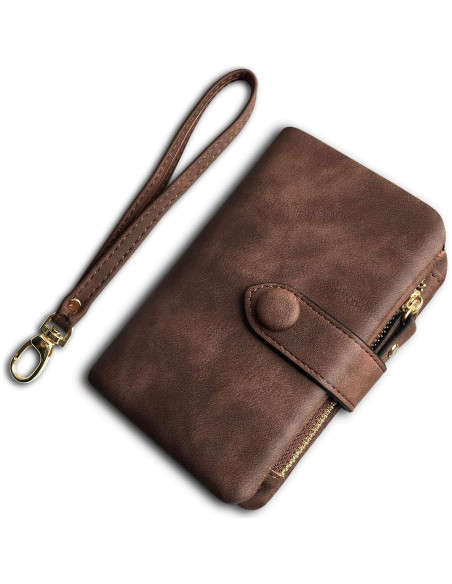 Cartera de cuero PU AOXONEL pequeña con bloqueo RFID Cartera de cuero PU AOXONEL pequeña con bloqueo RFID