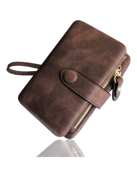 Cartera de cuero PU AOXONEL pequeña con bloqueo RFID Cartera de cuero PU AOXONEL pequeña con bloqueo RFID