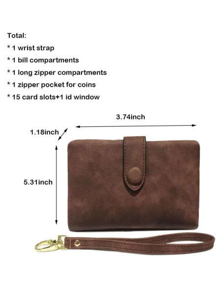 Cartera de cuero PU AOXONEL pequeña con bloqueo RFID Cartera de cuero PU AOXONEL pequeña con bloqueo RFID