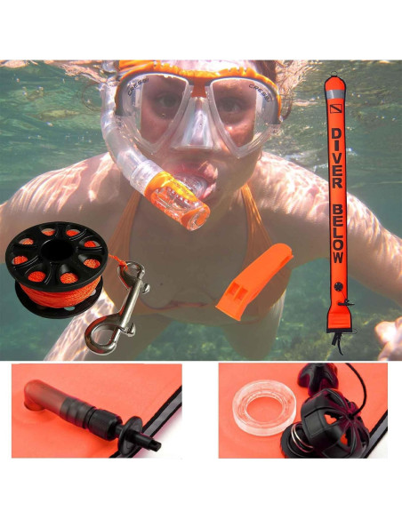 Juego de Boyas de Buceo LalaKoo 1.52m Alta Visibilidad Juego de Boyas de Buceo LalaKoo 1.52m Alta Visibilidad