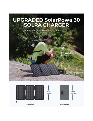 Cargador Solar BigBlue 30W USB-C Rápido Impermeable