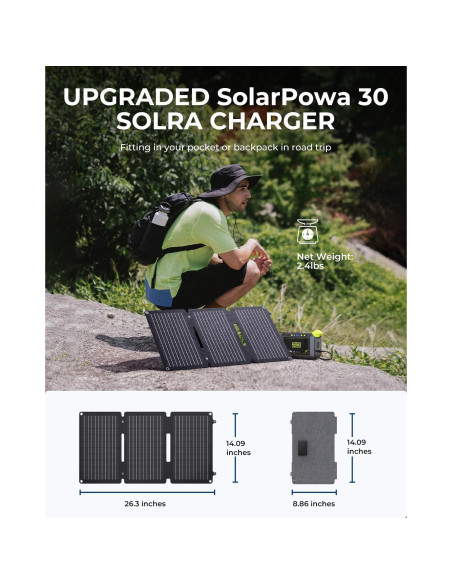 Cargador Solar BigBlue 30W USB-C Rápido Impermeable Cargador Solar BigBlue 30W USB-C Rápido Impermeable