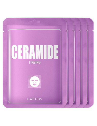 Mascarilla Facial Hidratante LAPCOS Ceramida Paquete de 5