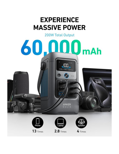 Estación de Energía Portátil Anker SOLIX C200 DC 60,000mAh