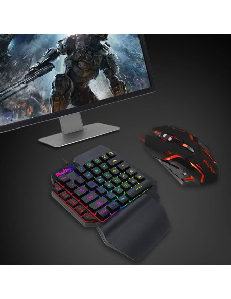 Combo Teclado Gaming RGB y Ratón Retroiluminado BlueFinger Combo Teclado Gaming RGB y Ratón Retroiluminado BlueFinger