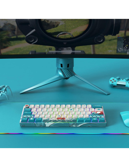 Teclado Mecánico Inalámbrico HITIME M61 Pro RGB 60% Coral Teclado Mecánico Inalámbrico HITIME M61 Pro RGB 60% Coral