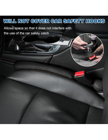 Relleno Espacio Asientos Coche KVAEY 2 Piezas Universal Negro