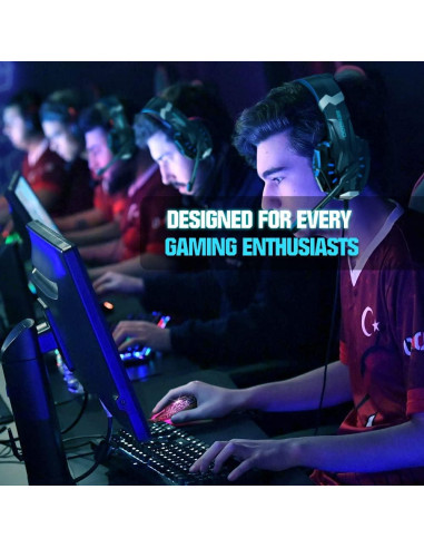 Ratón Gaming BENGOO USB Ergonómico RGB 3600 DPI Negro