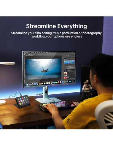 Controlador de Streaming Yinker LZK1 15 Teclas LCD Personalizables