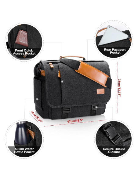 Bolsa Messenger ESTARER 17-17.3 Pulgadas Gris Oscuro Bolsa Messenger ESTARER 17-17.3 Pulgadas Gris Oscuro