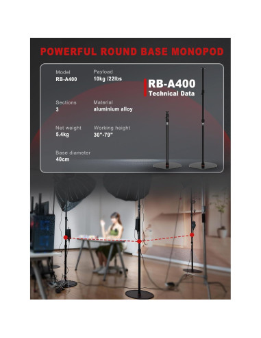 Monopod IFOOTAGE RB-A400 Soporte de Luz 2,11m 10kg