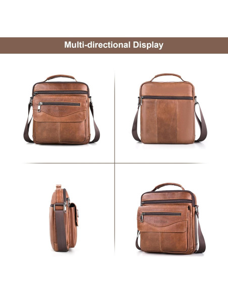 Bolso de Hombro de Cuero COSCOOA Marrón 21x9x25cm Bolso de Hombro de Cuero COSCOOA Marrón 21x9x25cm