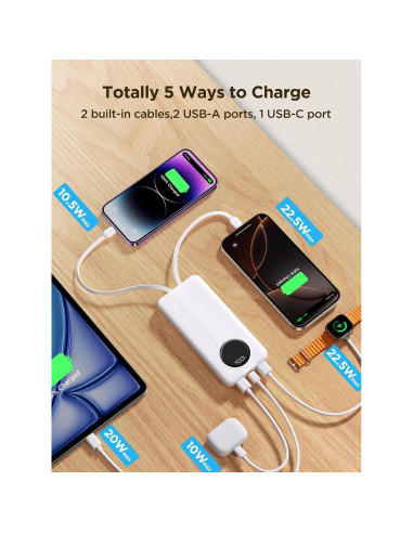 Aioneus Power Bank 10000mAh Carga Rápida 22.5W USB-C