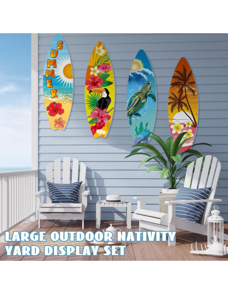 Carteles de Playa Silipull 4 Pcs Tabla Surf 70x22cm Carteles de Playa Silipull 4 Pcs Tabla Surf 70x22cm