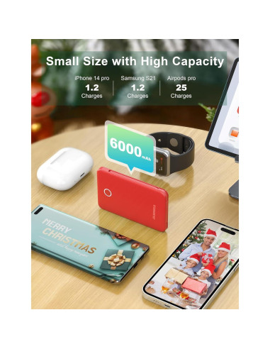 Cargador Portátil Alongza 6000mAh con Cables para Android