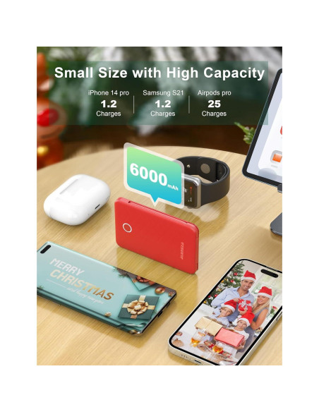 Cargador Portátil Alongza 6000mAh con Cables para Android Cargador Portátil Alongza 6000mAh con Cables para Android