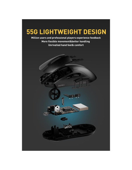 Ratón Gaming DAREU A950pro Inalámbrico 55g 26K DPI Negro Ratón Gaming DAREU A950pro Inalámbrico 55g 26K DPI Negro