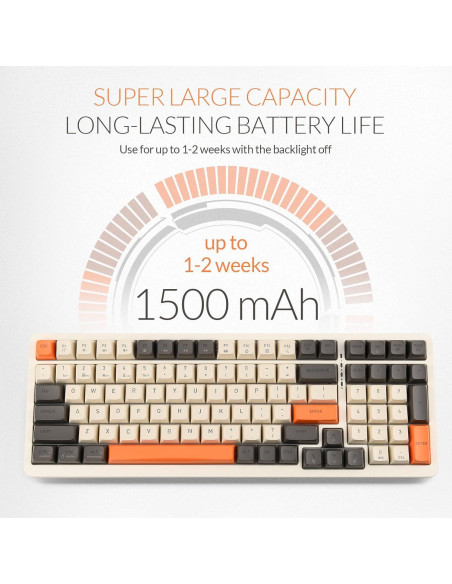 Teclado Mecánico Gaming Rii RK909 Inalámbrico 3 Modos Teclado Mecánico Gaming Rii RK909 Inalámbrico 3 Modos