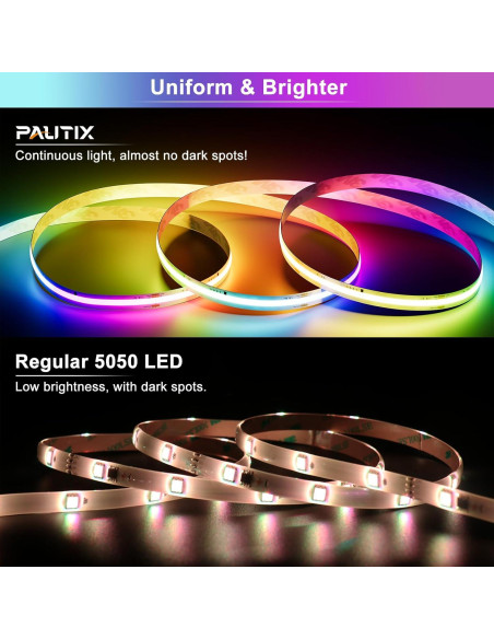 Tira LED PAUTIX RGB Smart IC COB 10m Direccionable Multicolor Tira LED PAUTIX RGB Smart IC COB 10m Direccionable Multicolor