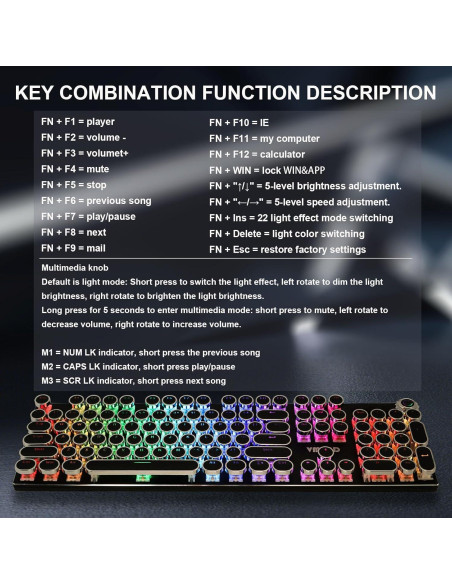 Combo Teclado Mecánico y Ratón RGB VMUND K968 con Perilla Combo Teclado Mecánico y Ratón RGB VMUND K968 con Perilla