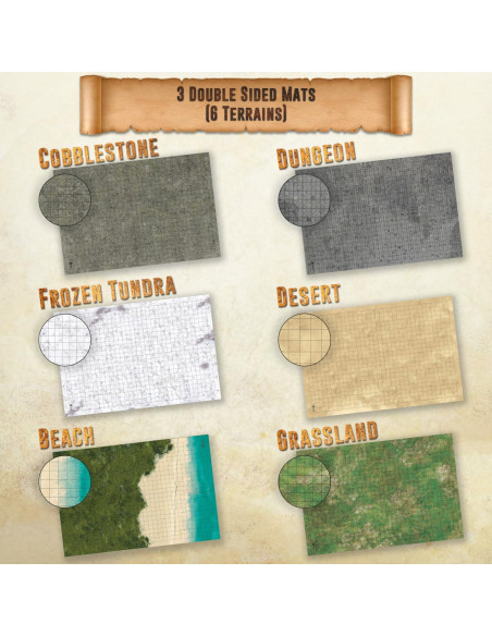 Kit Tapetes D&D Melee Mats 3 Lados Dobles 61x91 cm Kit Tapetes D&D Melee Mats 3 Lados Dobles 61x91 cm