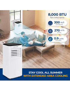 Aire Acondicionado Portátil SereneLife 8000 BTU 3 en 1 2