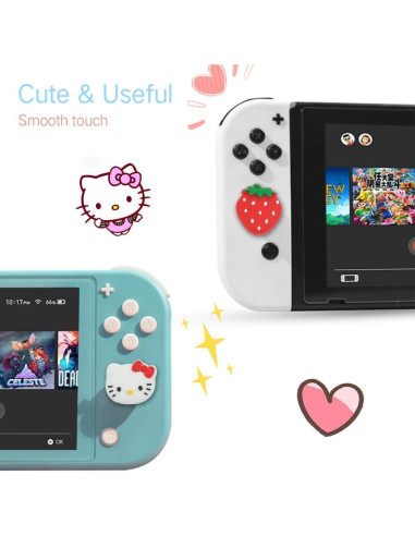 Tapas de Joystick PERFECTSIGHT Gato y Fresa para Switch