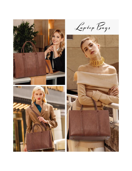 Bolsa Tote para Laptop LOVEVOOK 15.6" Cuero Impermeable Bolsa Tote para Laptop LOVEVOOK 15.6" Cuero Impermeable