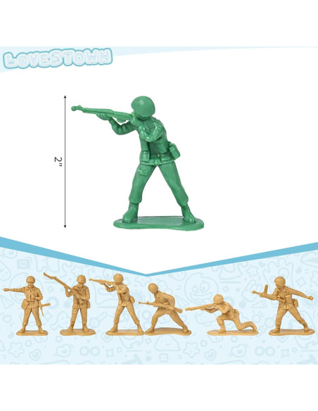 Figuras de Acción Soldados LOVESTOWN 120PCS Plástico 5cm Figuras de Acción Soldados LOVESTOWN 120PCS Plástico 5cm