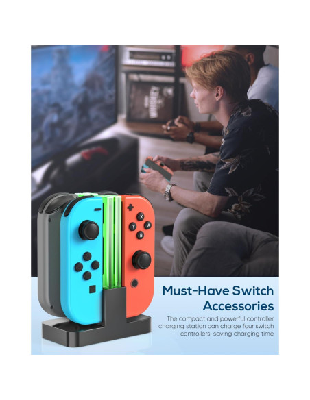 Base de Carga Fyoung para Switch OLED y Joy Cons - Negro Base de Carga Fyoung para Switch OLED y Joy Cons - Negro