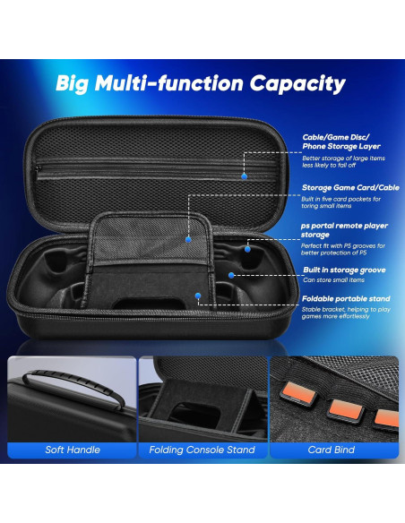 Set 12 en 1 Accesorios Auarte para PS5 Portal Negro Set 12 en 1 Accesorios Auarte para PS5 Portal Negro