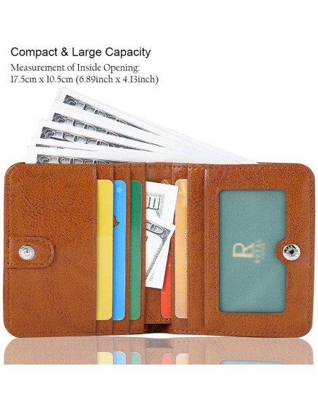 Billetera FUNTOR Bifolding RFID Cuero Genuino para Mujeres Billetera FUNTOR Bifolding RFID Cuero Genuino para Mujeres