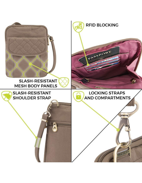 Bolso Antirrobo Travelon Pouch Sable 17.8x21.6cm Bolso Antirrobo Travelon Pouch Sable 17.8x21.6cm