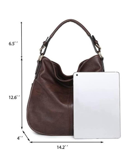 Bolso Hobo Montana West Café para Mujeres, 36x10x32cm Bolso Hobo Montana West Café para Mujeres, 36x10x32cm