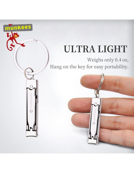Cortauñas llavero Munkees ultra delgado acero inoxidable 5cm Cortauñas llavero Munkees ultra delgado acero inoxidable 5cm
