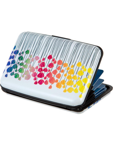 Portatarjetas RFID Kaabao Mini Slim Aluminio Flores Coloridas