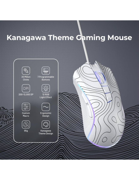 Ratón Gaming HITIME G705 12000 DPI RGB Personalizable Ratón Gaming HITIME G705 12000 DPI RGB Personalizable