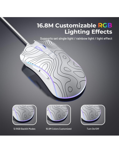 Ratón Gaming HITIME G705 12000 DPI RGB Personalizable