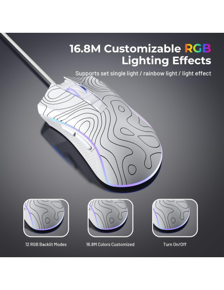 Ratón Gaming HITIME G705 12000 DPI RGB Personalizable Ratón Gaming HITIME G705 12000 DPI RGB Personalizable
