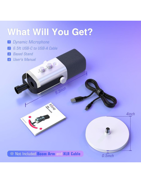 Micrófono Gaming FIFINE AM8 Blanco USB/XLR RGB para PC Micrófono Gaming FIFINE AM8 Blanco USB/XLR RGB para PC