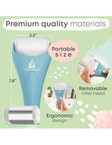 Rodillo de Hielo Facial PUR Botanicals 2 en 1 para Arrugas