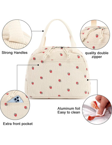 Bolsa de Almuerzo Bluboon Corduroy 3L Impermeable Moderna