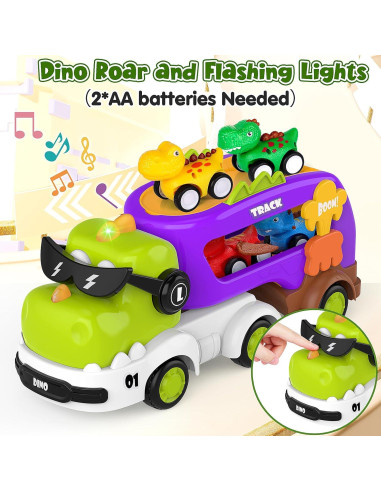 Set de Juguetes de Dinosaurio 5 en 1 FunMission - Verde