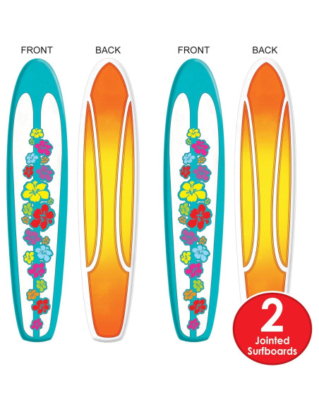 Paquete de 2 Tablas de Surf Beistle 152 cm Decorativas Paquete de 2 Tablas de Surf Beistle 152 cm Decorativas
