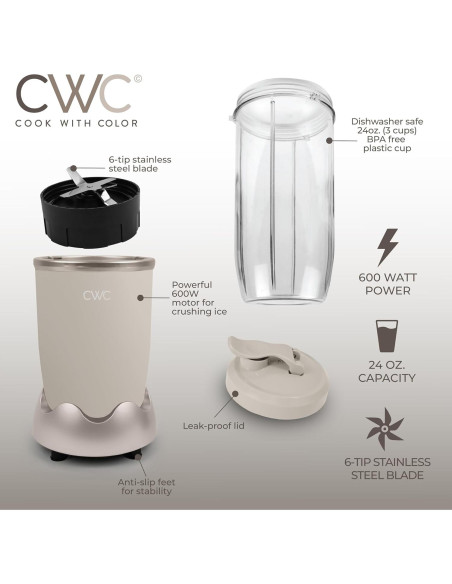 Licuadora Personal COOK WITH COLOR 600W 700ml Antideslizante Licuadora Personal COOK WITH COLOR 600W 700ml Antideslizante